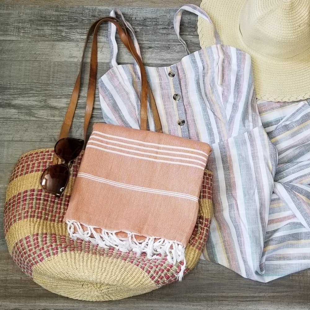 NEW! Turkish Peshtemal 100% Cotton Beach Towel - Picture 2 of 3